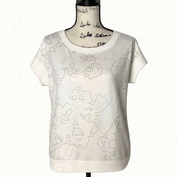 Graphic Sweatshirt Tee | White Modern Abstract Design | Size M - Picture 1 of 3